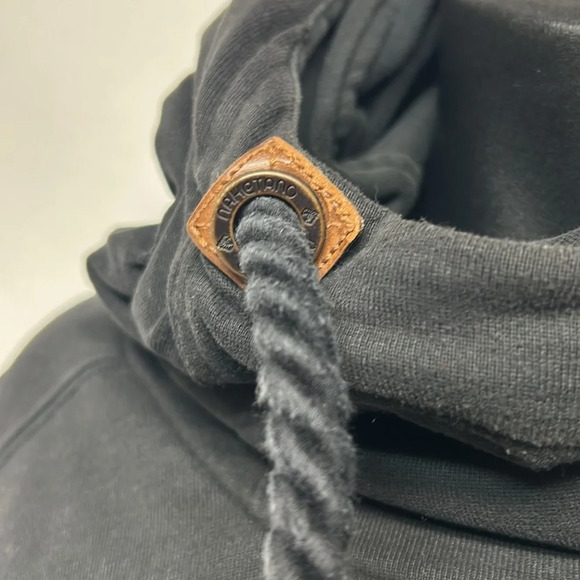 Naketano sweatshirt with cowl and hood. Brave New World, black size medium. - Picture 5 of 6